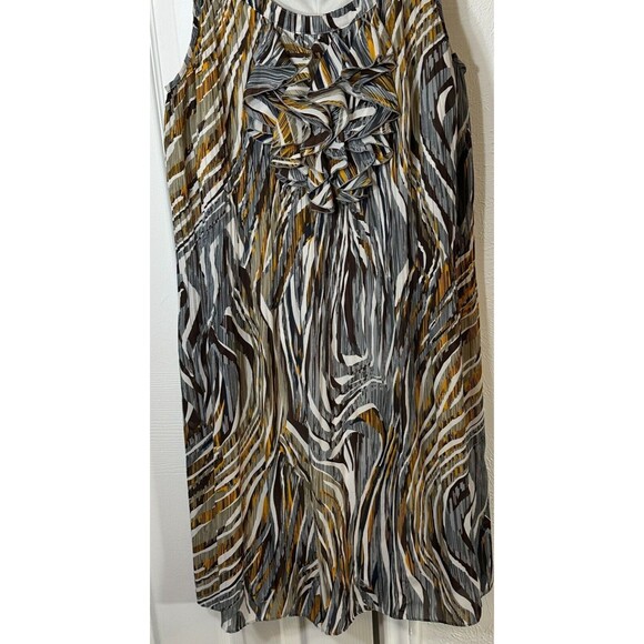 RB Collection New York Dress Sz 14 Multicolored Sleeveless Lined Ruffled Front - Picture 6 of 10